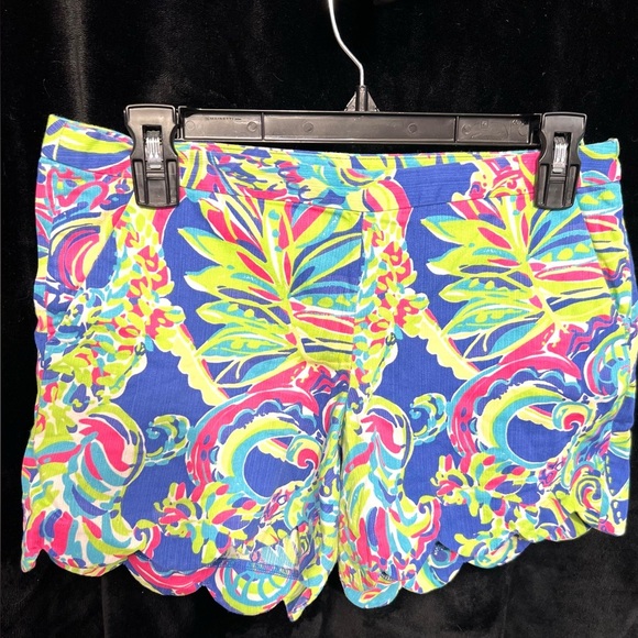 🩷🩵Lilly Pulitzer Toucan Play Colorful Magnolia Scallop Shorts Size 2-EUC🩷🩵 - Picture 7 of 14